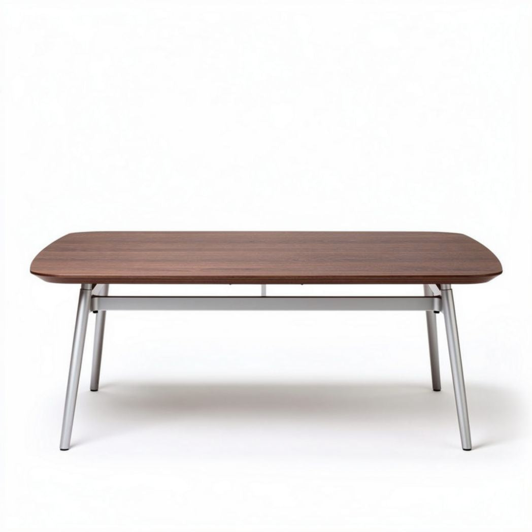 Houten tafel met stalen poten 140 x 80 x 75cm voor eetkamergebruik