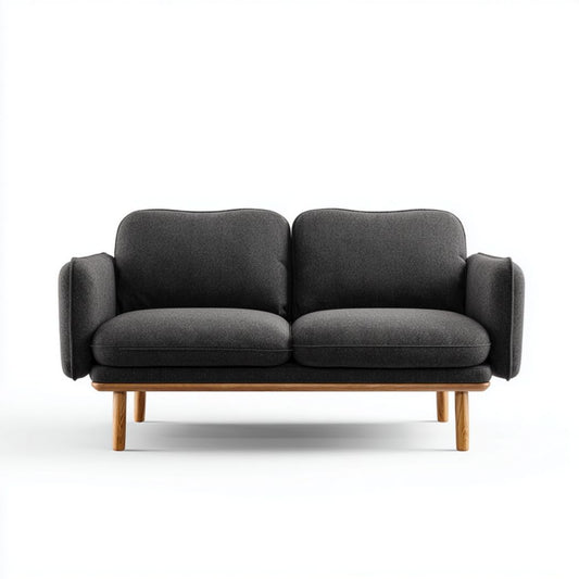 Stijlvolle zetel met stoffen bekleding en metalen frame 130 x 80 x 75cm