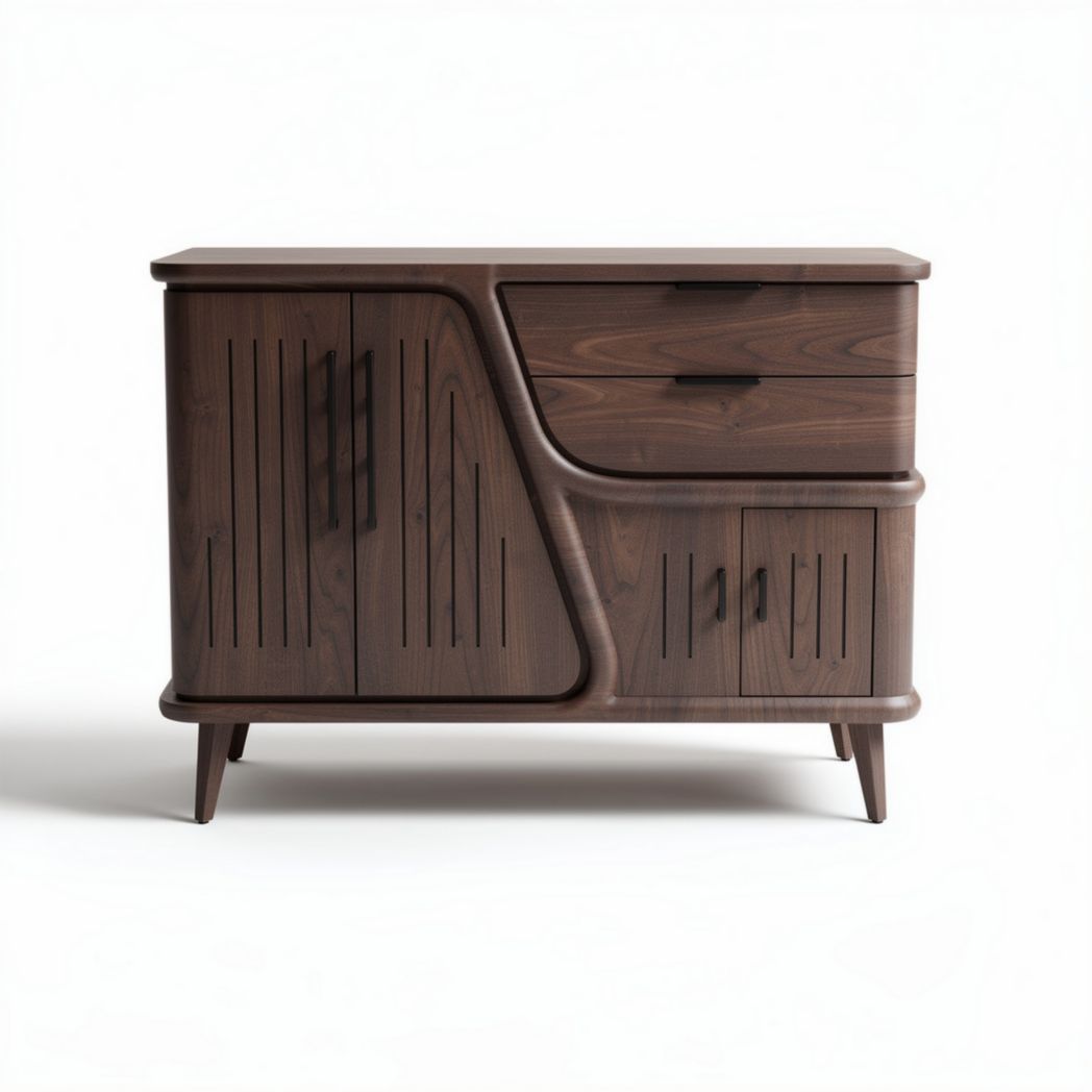 Houten dressoir met drie lades en twee deuren in bruin 80 x 40 x 70cm