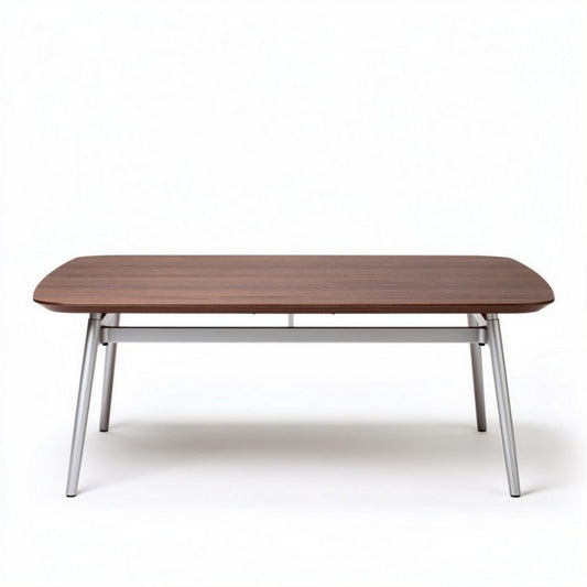 Houten tafel met stalen poten 140 x 80 x 75cm voor eetkamergebruik